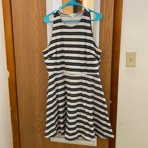 Black and white horizontal striped sundress